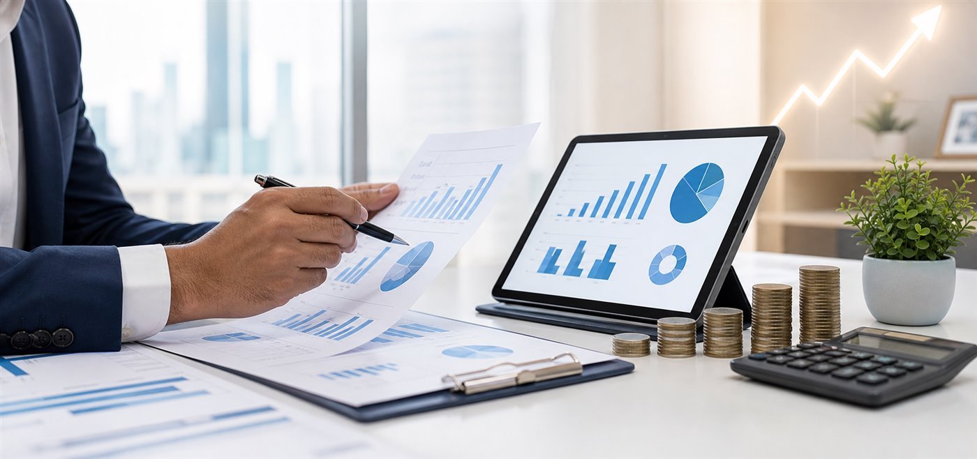 Family reviewing financial plans together