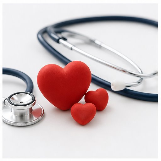 Stethoscope and heart symbols representing health insurance